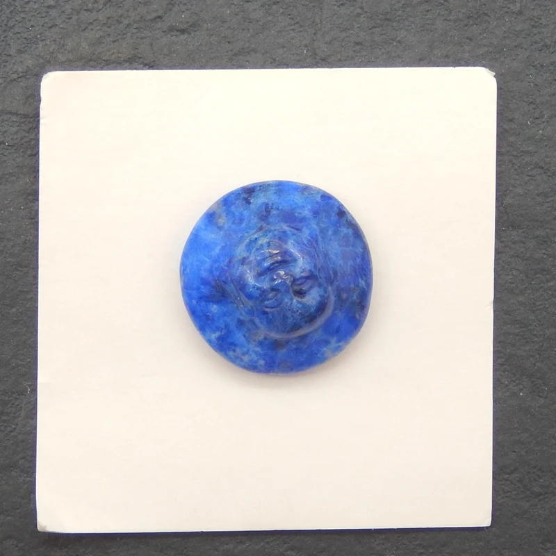 

Натуральный лазурит, круглый компонент, темно-синий драгоценный камень с пиритовыми включениями, резьба по лицу для ювелирных изделий ручной работы и искусства