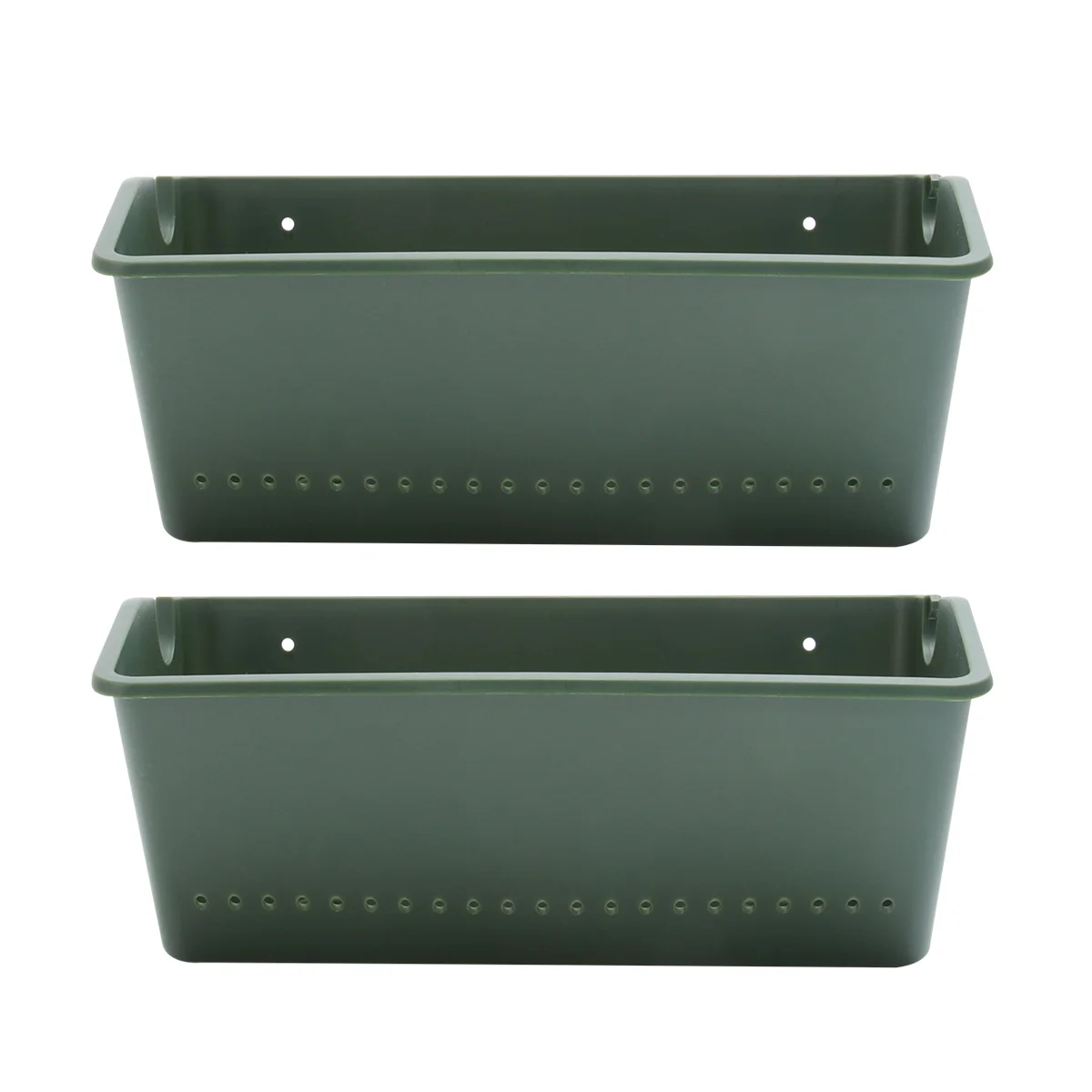 2 PCS Hanging Flower Pot Vertical Wall Planter Boxes Outdoor Window Pots Rectangular Wall Mount  for Hall Balcony Garden