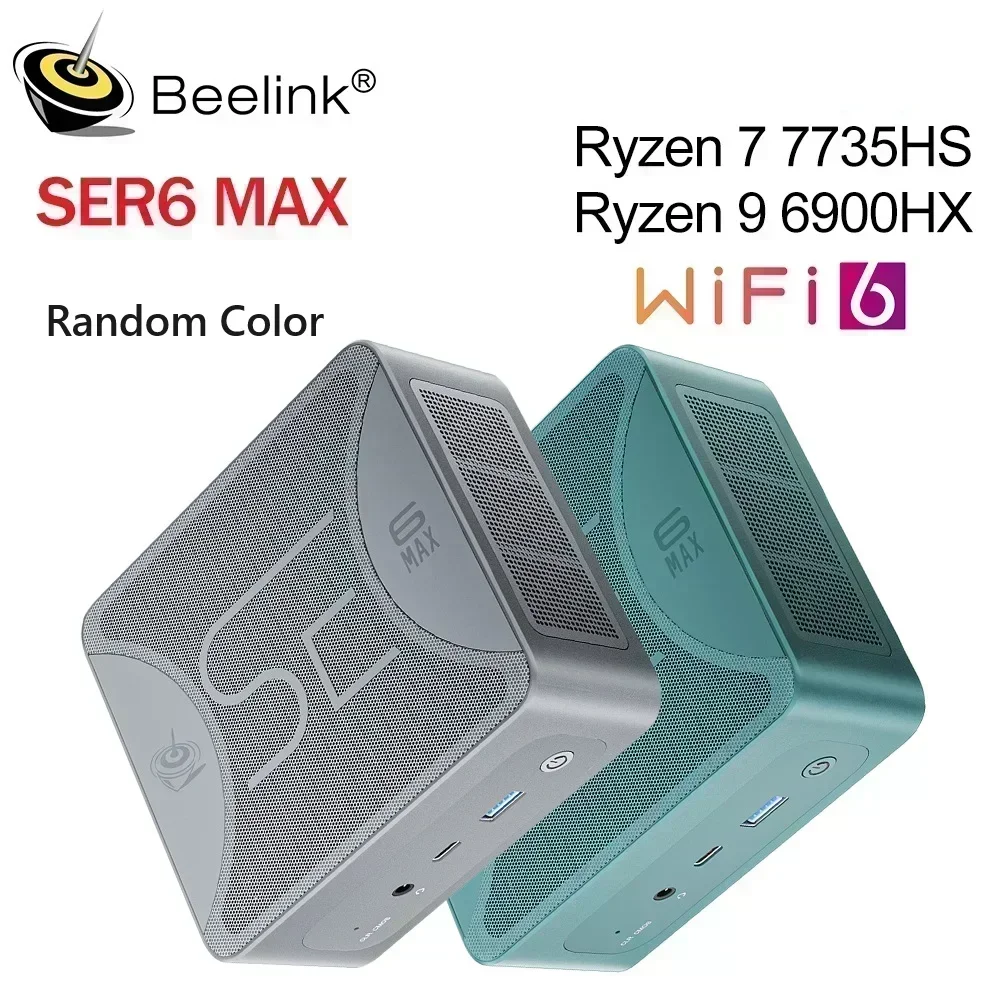 Beelink SER6 MAX  Ryzen 9 6900HX Mini PC Ryzen 7 7735HS Wifi 6 BT5.2 DDR5 4800Mhz NVME SSD SODIMM Gamer Computer