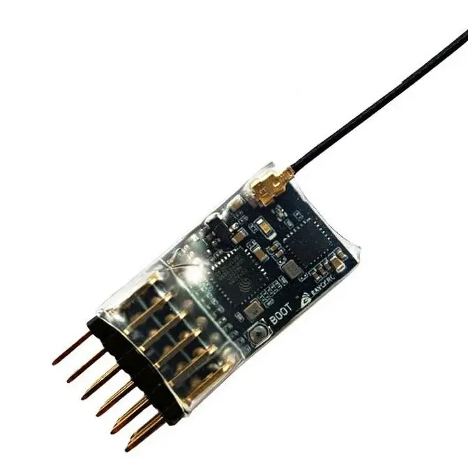 BAYCK ELRS 2.4G 5CH PWM ExpressLRS Receiver with 2.0dBi 2.4G Copper Pipe Antenna PWM/CRSF Protocol for RC FPV Fixed Wing Drones