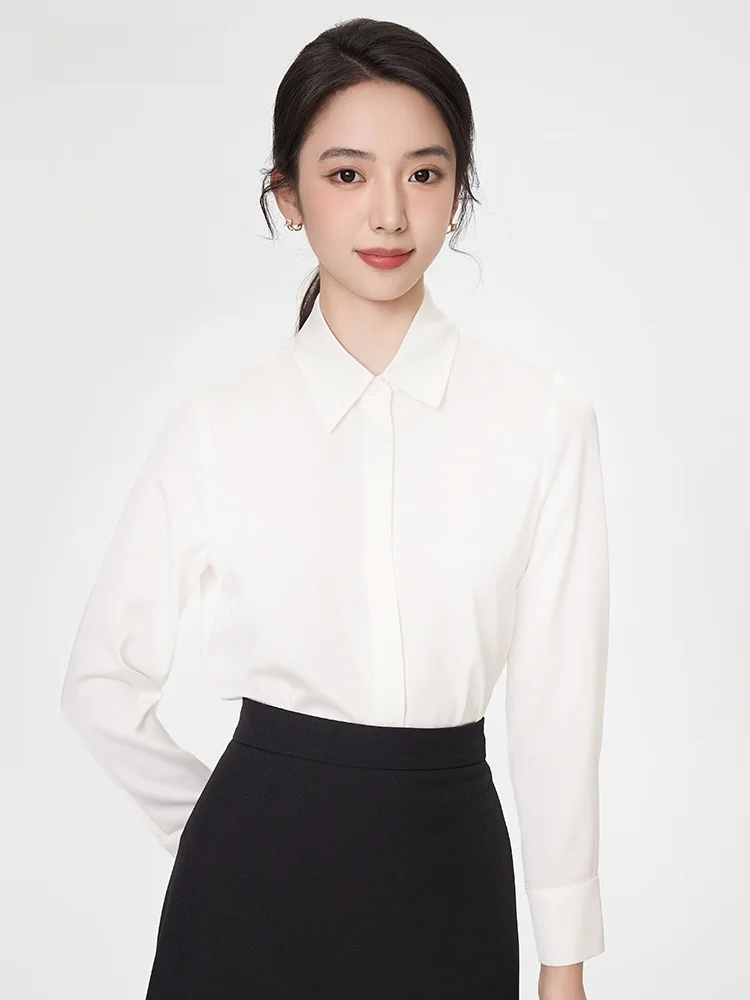 

Profional Long Sve White irt для женщин, удобная для занятий спортом, против морщин, без железа SiNuoEn k, дверная молния, внутренняя часть...