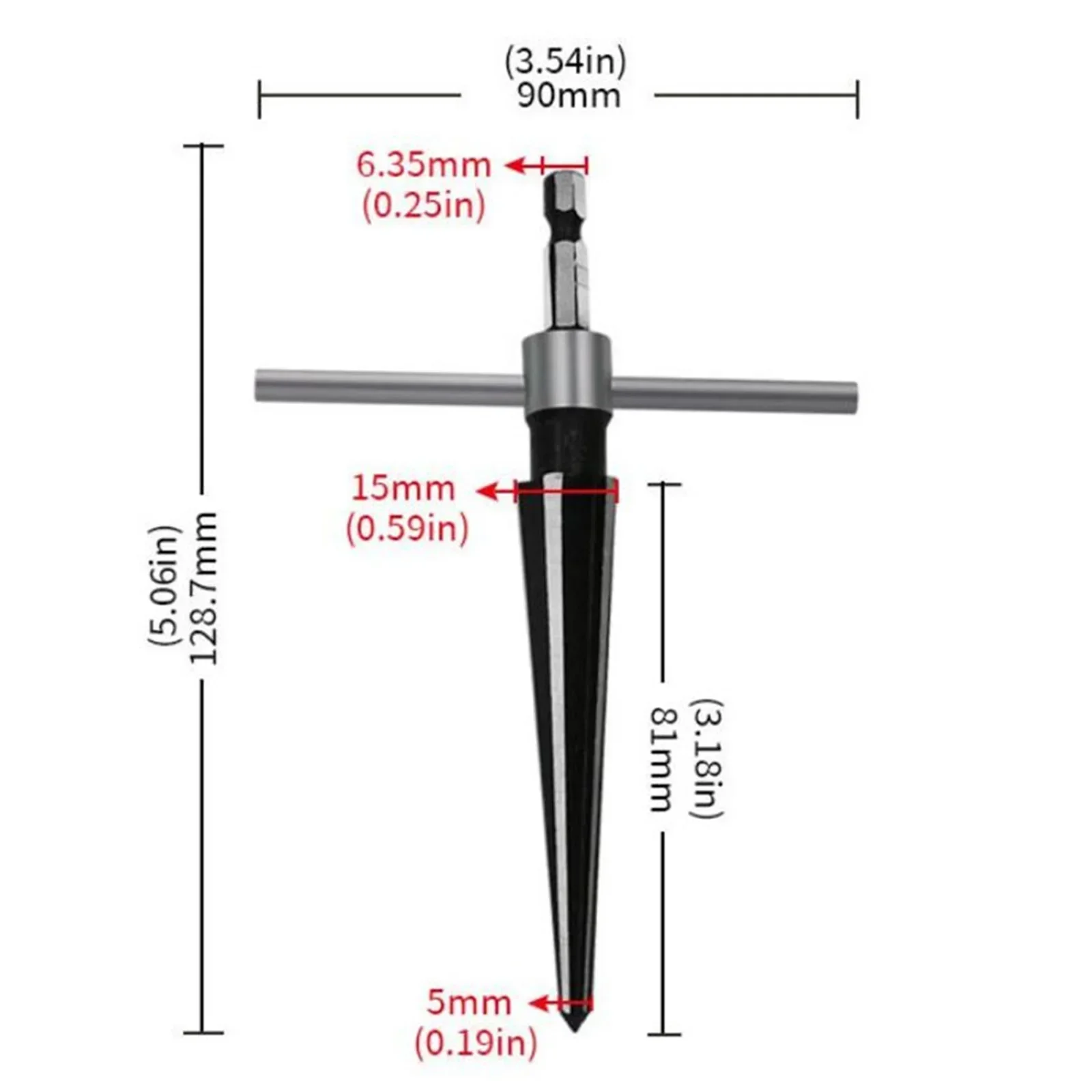 Escariador cónico de mano para perforación de madera, Metal y plástico, 2 piezas, 5-16mm, 3-13mm