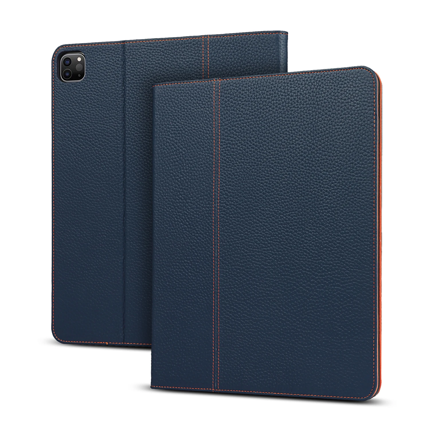 Imagem -02 - Capa Flip de Couro Genuíno para Ipad Pro 12.9 Smart Auto Wake Sono Case Inteligente Carteira 2023