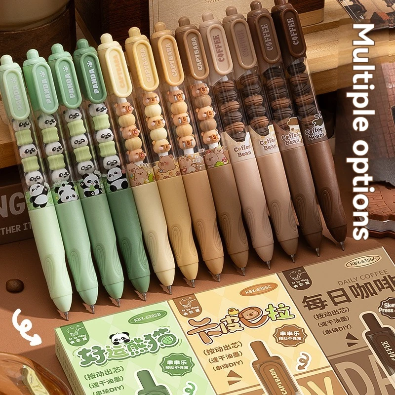 

4pcs Gel Pen Press Neutral Brush Question Black Water Pen Signature Pen Quick Drying Erasable