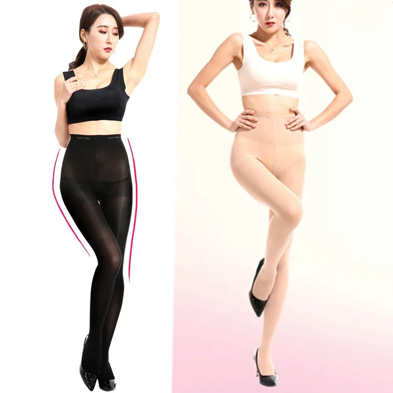 

3pcs Women Pressure Skinny Leggings Korea Silk Bare With Plush Artifact Flesh Colored Color Immediately Thin Legs Autumn Winter