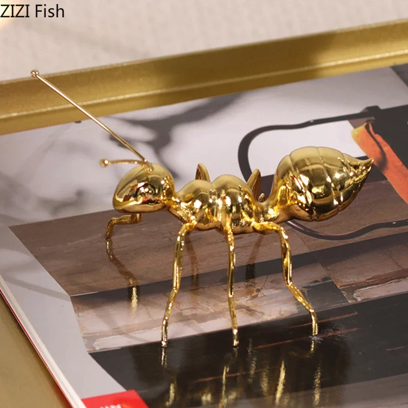 Abstract Art Metal Ants Statue Desk Decoration Crafts Golden/silver Ornaments Ants Artwork Sculpture Room Aesthetic Decor