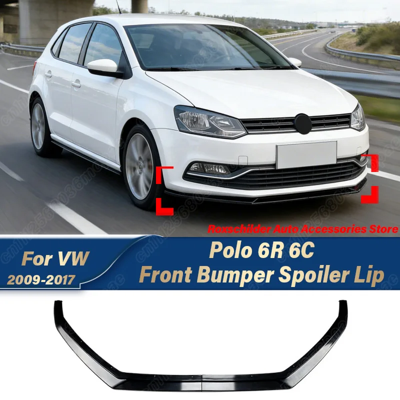 For Volkswagen Polo 6R 6C 2009 2010 2011 2012 2013 2014 2015 2016 2017 Car Front Bumper Lip Sports Racing Lower Lip Splitter