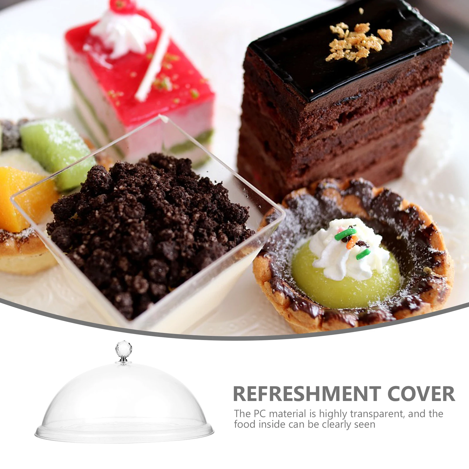 

Cake Fresh-Keeping Cover Transparent Round Food Dome Dust-Proof Insect-Proof For Kitchen Wedding Banquet Dessert Display