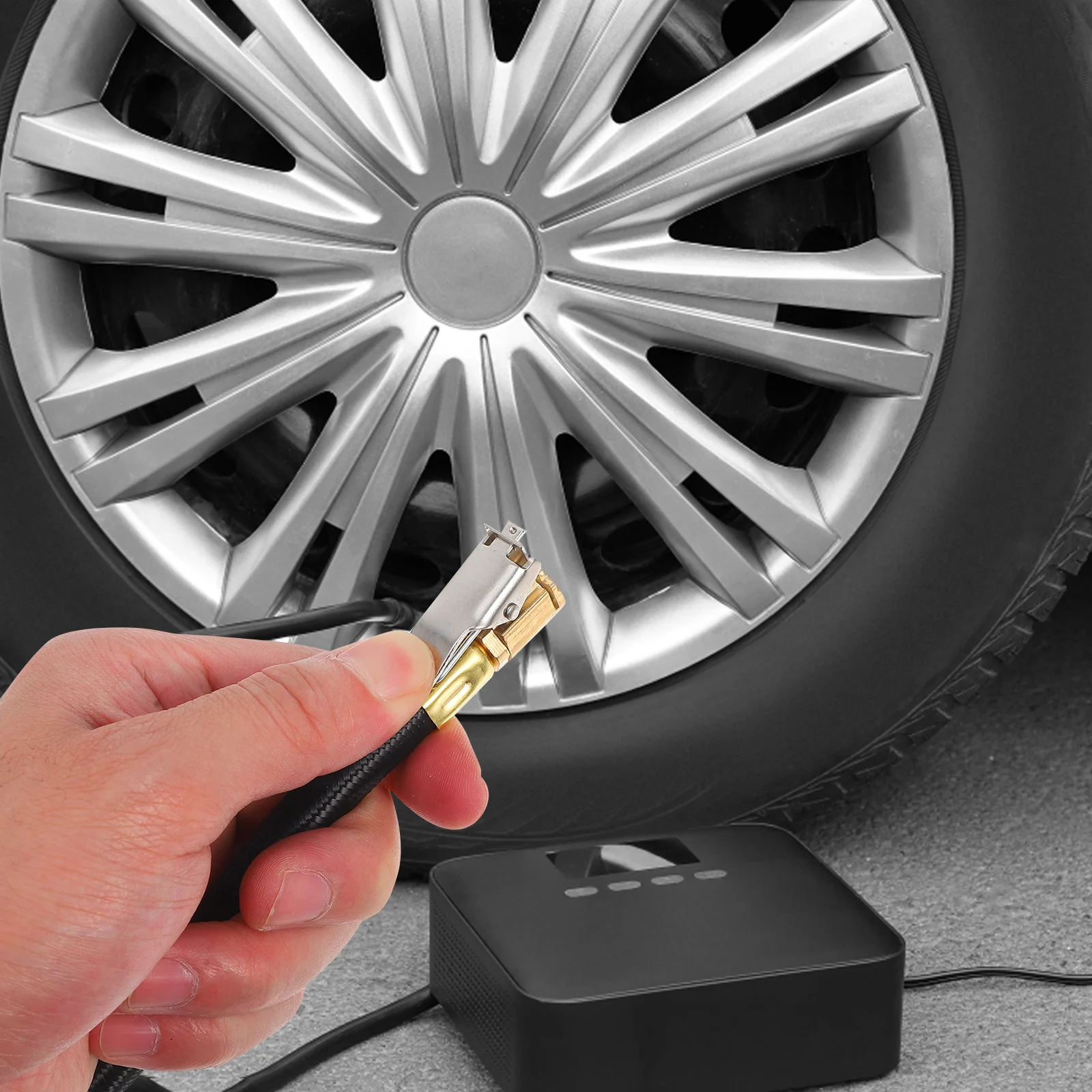 

Air Pump Accessories Tire Inflator Extension Hose Copper Quick Connect Chuck Stable Performance Efficient Inflation Valve Car