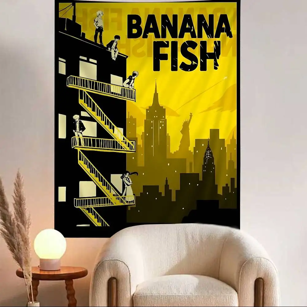 Realistic Themes B-BANANA FISH Anime Hippie Wall Hanging Tapestries Bohemian Wall Tapestries Mandala INS Home Decor