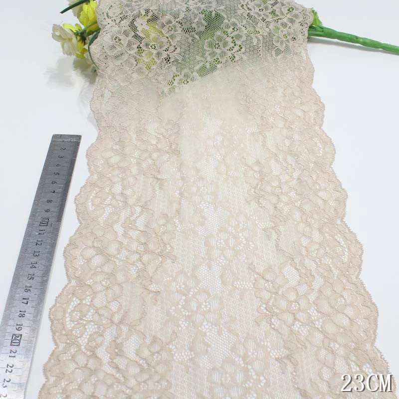 

45Yards Floral Elastic Lace Trim Lingerie Sewing Craft DIY Apparel Fabric Lace Garment Dress Sleeve 23cm