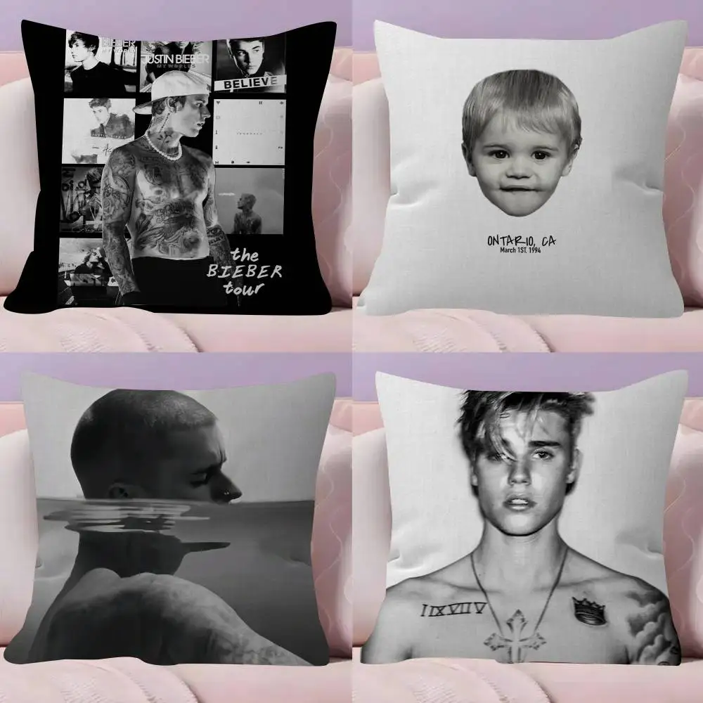 Singer cool J-Justin Pillowcase toon Gift Cushion Cover Bedroom Home Sofa Chair Seat Decor pillow case  Bieber