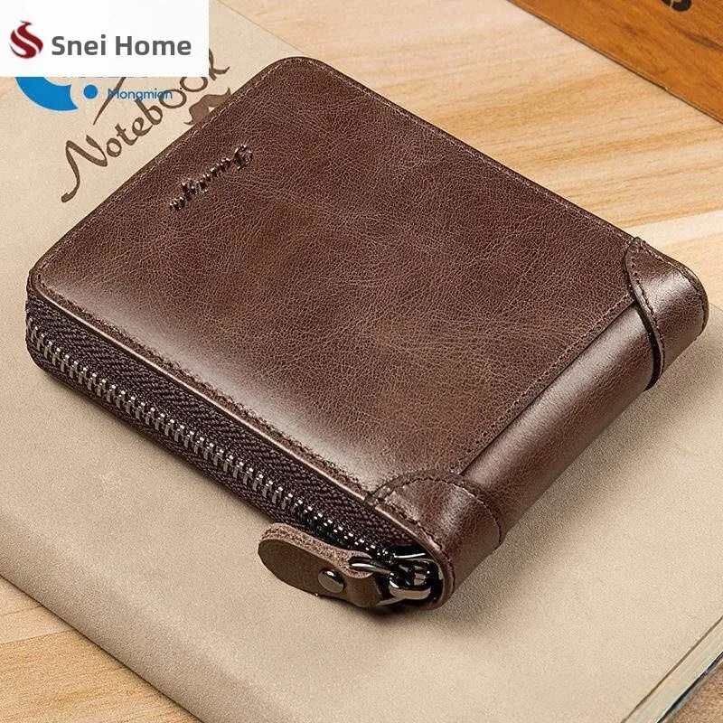 

Retro Large Capacity Wallet Men's Women's 2026 New Style Youth Zipper Closure PU Leather Square Shape Functional Pocket