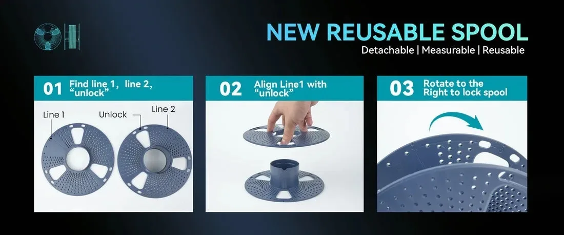 SUNLU 10 kg PLA/PETG/ Hochgeschwindigkeits-Matt-PETG-Filament 1,75 mm 1 kg ohne Tablett 3D-Drucker-Filament für 3D-Drucker, Refll-Filament – Detail 5