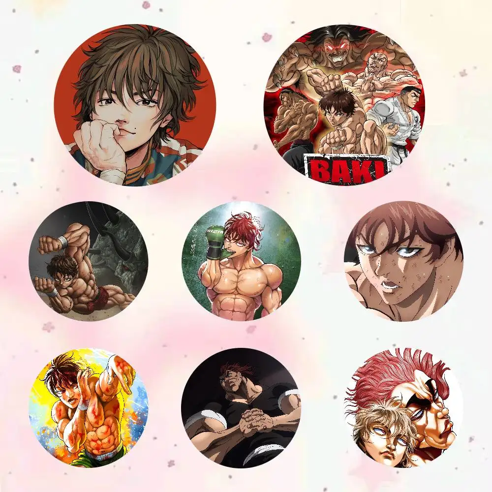 Anime Baki The Grappler Cute Cartoon Button Pin Brooch Badge Bag Decor Fans Collect