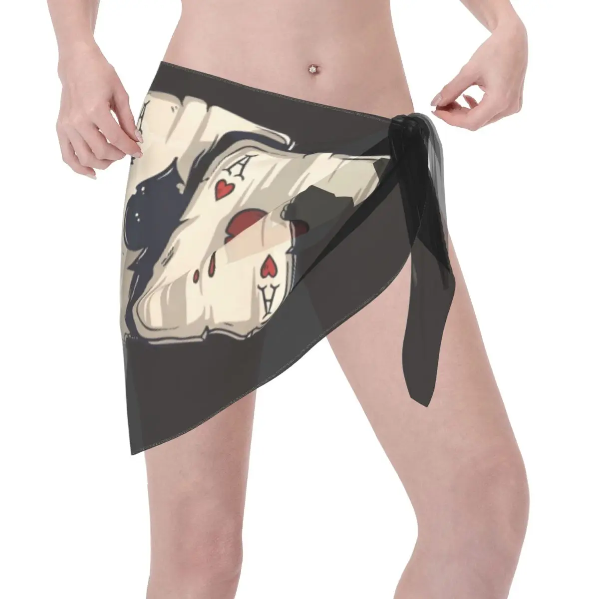 Carte de Poker personnalisée pour femmes, Sarongs courtes, enveloppe de plage, impression 3D, jeu pour maillots de bain, robe portefeuille pour Bikini, Cover-up pour maillot de bain