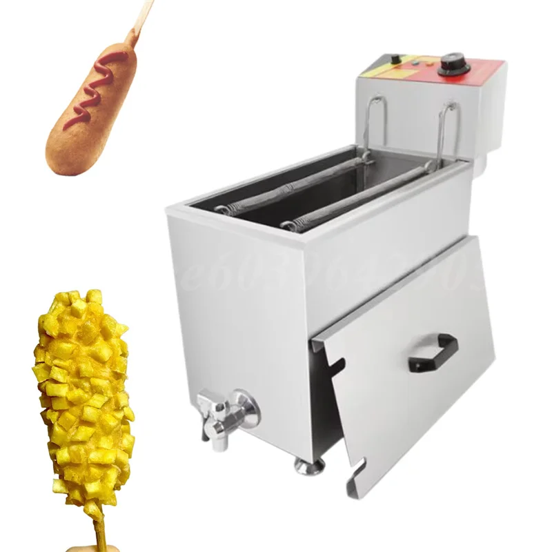 Food Corn Fries Electric Stainless Steel Deep Fryer Hot Selling Cheese Hot Dog Sticks Brushed Sticks Fried Banana Fryer Machine