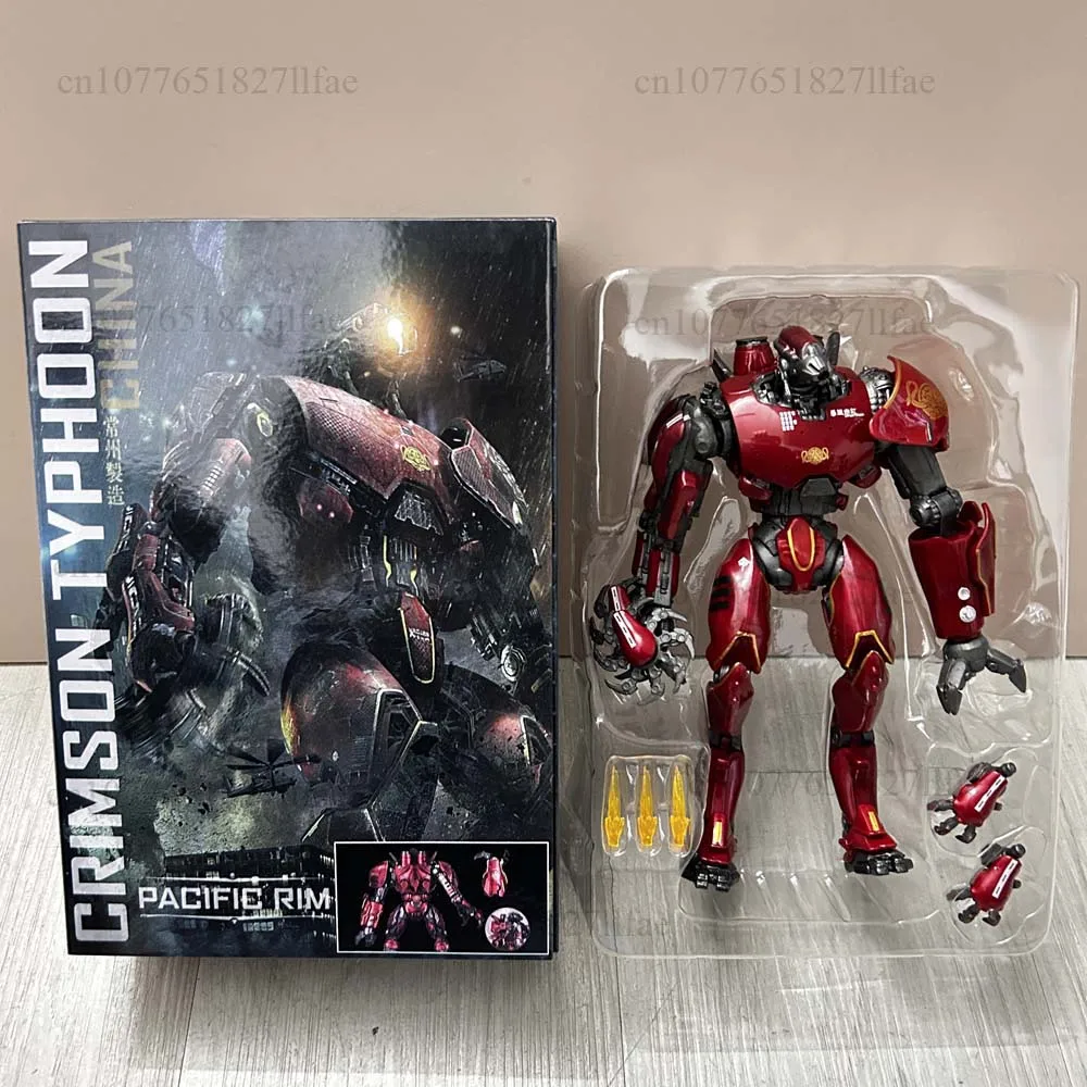 Pacific Rim Figure Red Tramp Crimson Typhoon China Mecha Bandai Jaeger With LED Model Toys Joint Movable Doll Room Ornament