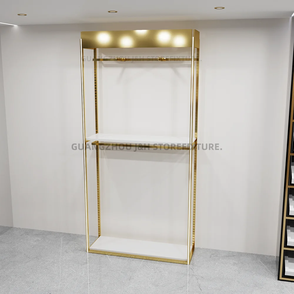 Adjustable Shelves Garment Rack  Heavy Duty Metal Clothes Rack  Simple Shape Modern Free Standing Hall Stand