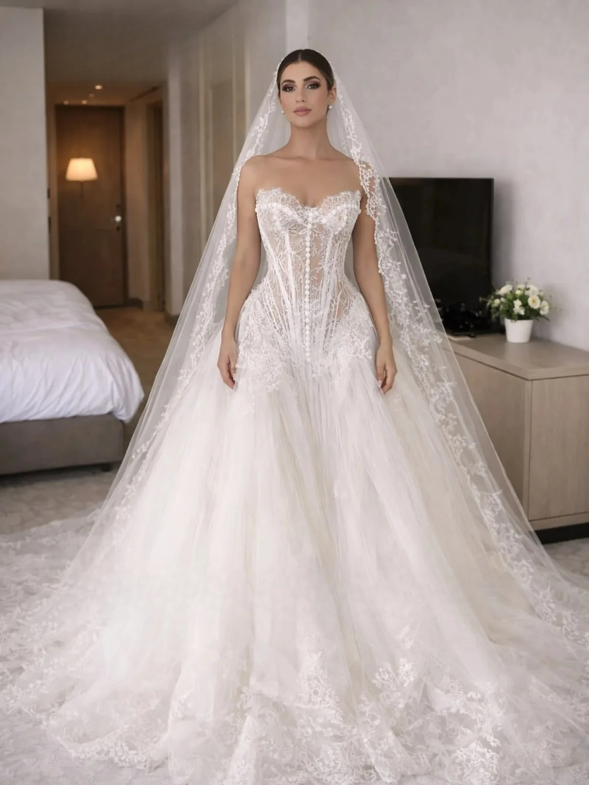 Corset Wedding Dress Lace Vestidos De Novia Corte Princesa 2026 Bridal Dresses