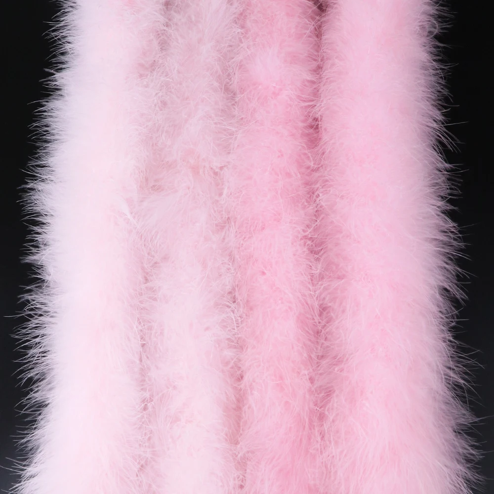 50 Grams Soft Leather Powder Turkey Feather Boa 2 Yards Natural Turkey Plumes Scarf for Party Costume Clothing Shawl Decoration