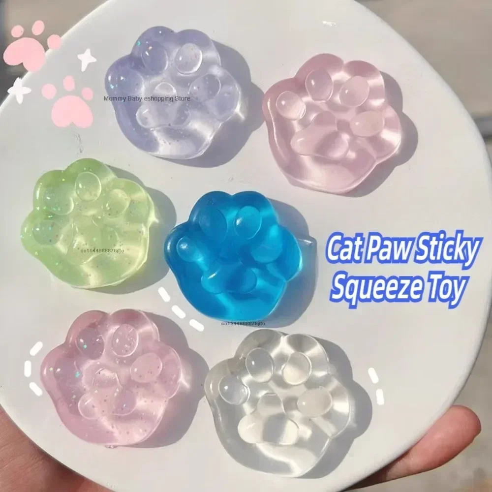 1szt Mini Hand Pinching Cat Paw Fish Fidget Toy Ice Pressure Ball Toy Squeeze Toy Cat Paw Mini Mochi Mini Mochi Ice Block