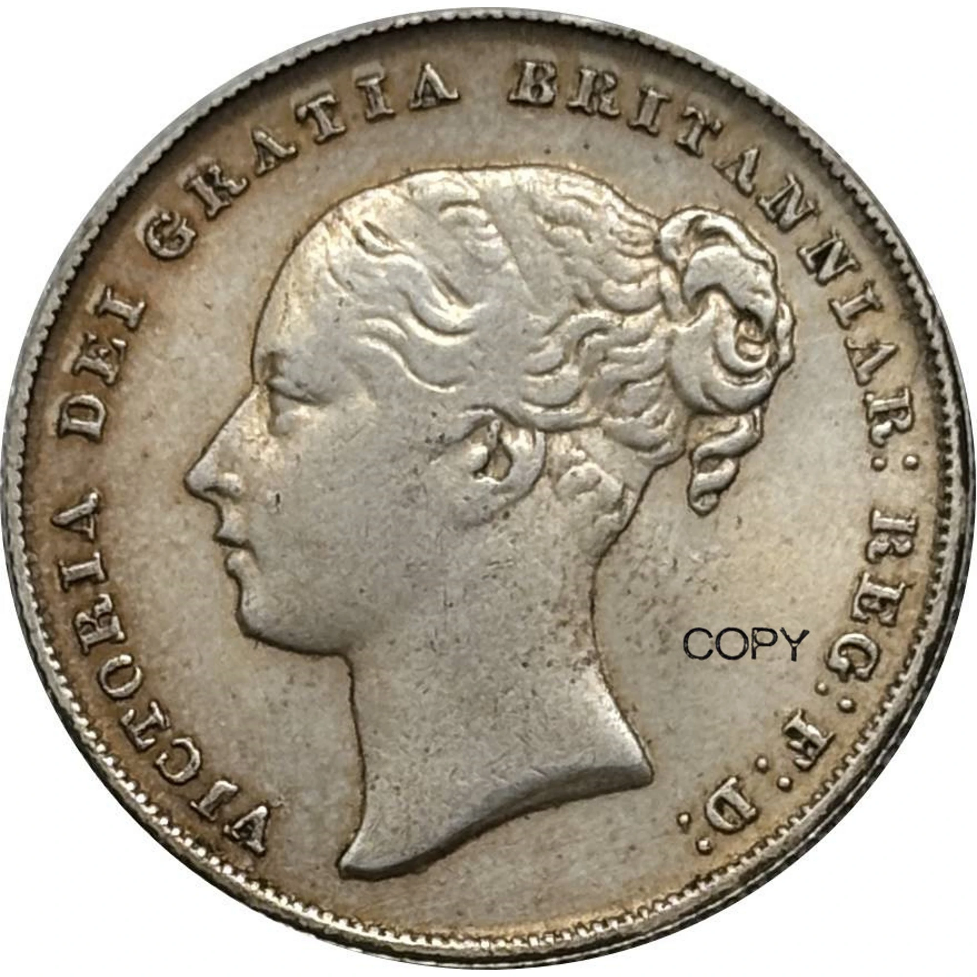 المملكة المتحدة 1838 - 1883 14 قطعة بيع 1 قطعة شيلينغ فيكتوريا البريطانية الفضة مطلي نسخة عملة Ww2 Moneda عملات قابلة للجمع #6