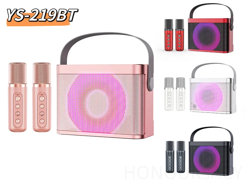 

HIFI Стерео Bluetooth-караоке-система с 2 беспроводными микрофонами, функцией изменения голоса, поддержкой USB/AUX для уличных мероприятий, портативная, для вечеринок, в подарок