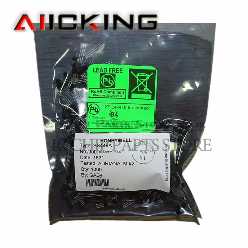 Ss449a 10ピース/ロット〜92-3ボードマウントホール効果/磁気センサーフラットから92,3.5vdc,オリジナルPCB