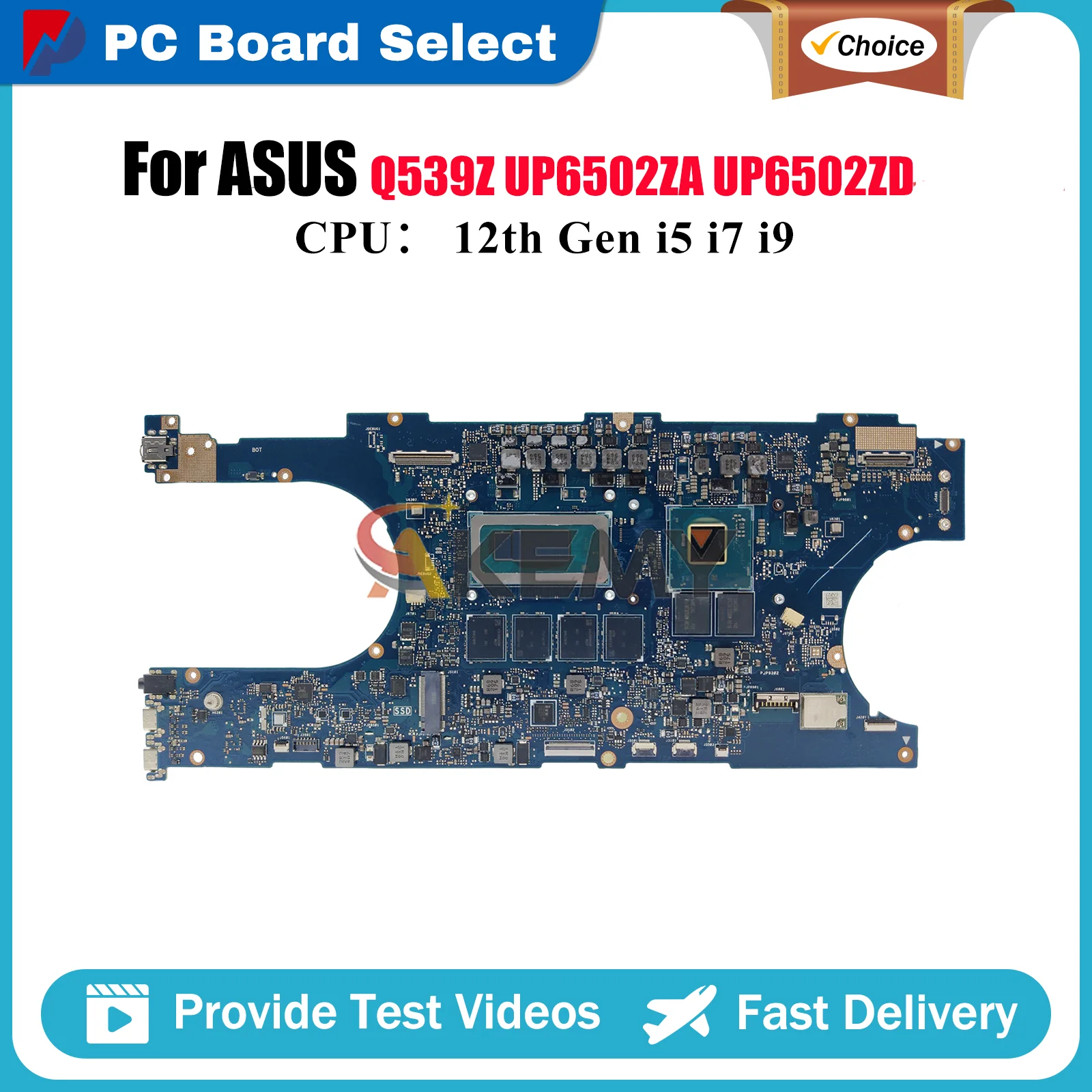 

UP6502ZD Laptop Motherboard For ASUS ZenBook Duo UP6502ZA UP6502Z UP6502ZD Q539Z Mainboard With 12th Gen i5 i7 i9 100% tests OK