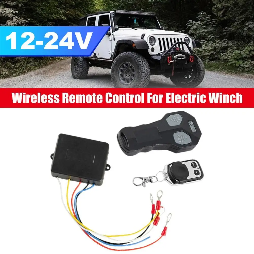 Wireless Winch Remote Control Kit 9‑30V 12V 24V Handheld Key Fob Controller Receiver For ATV UTV Truck Off‑Road Winch