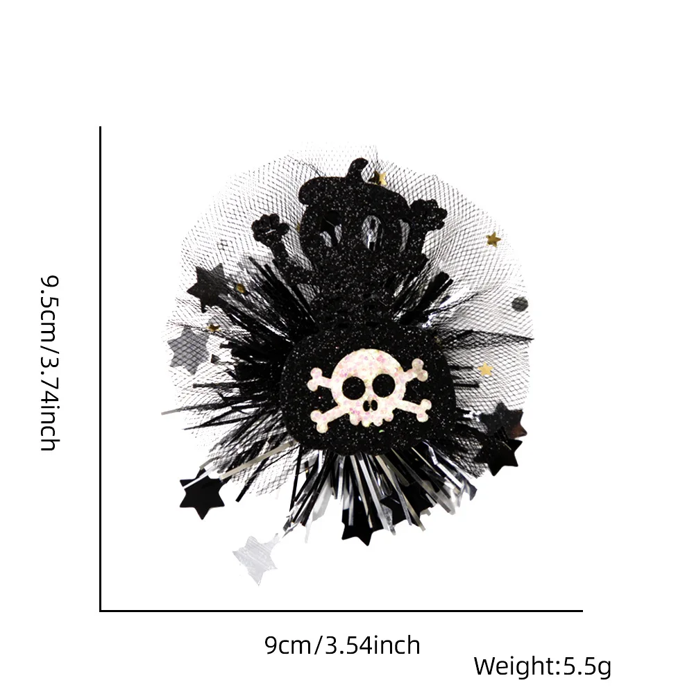 재미있는 할로윈 머리핀 거미 호박 메쉬 박쥐 모자, 어린이 성인 파티 사이드 클립 쥬얼리, 귀여운 Y2K 헤어 액세서리