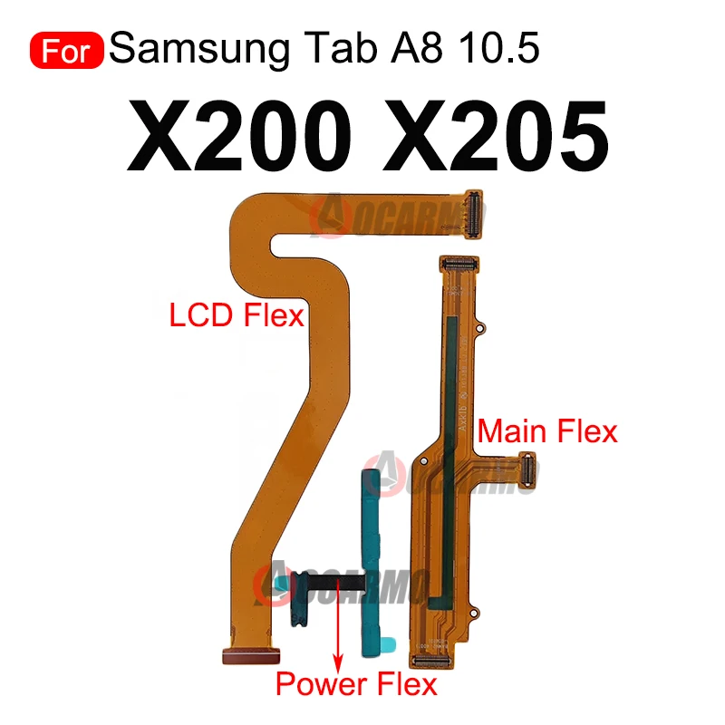 Power On Off Volume Buttons Flex For Samsung Galaxy Tab A8 10.5 X200 X205 LCD Connect Main Motherboard Flex Cable Repair Parts