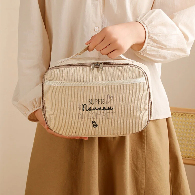 

Персонализированные изолированные сумки для обеда, новинка 2025 года, уникальное имя с ручной вышивкой для детей, вельветовая многофункциональная коробка для хранения сумок