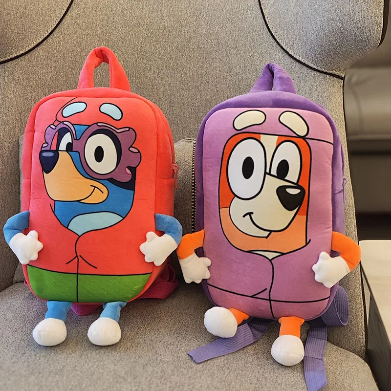 Cartoon Bluey Bingo Family Anime Figure Kindergarten Children Schoolbag Patrol Dog Backpack Kids Gifts