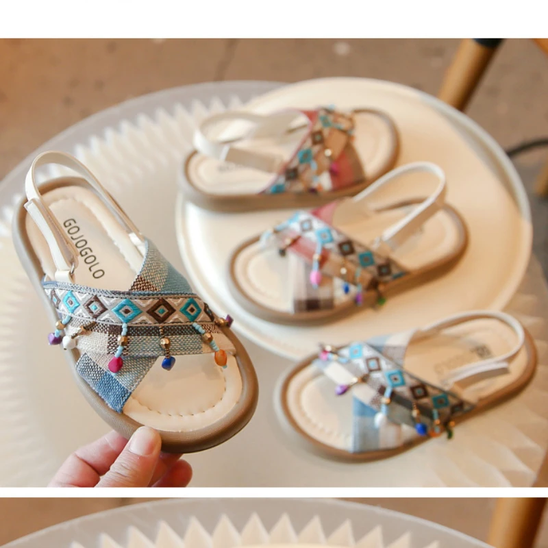 

Girls National Wind Slippers Open Toes Tide Sandals Are Kids Children Outdoor Bohemia Flats