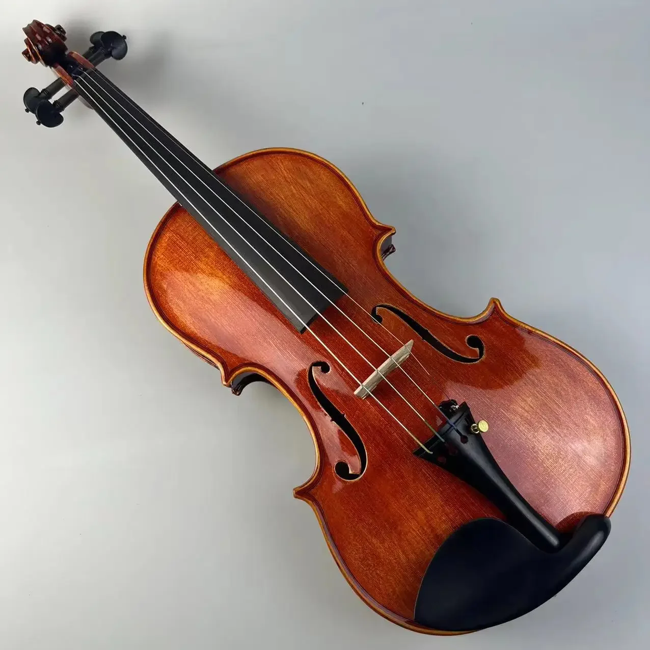 High Grade Solid Wood Violin, Handmade Cashew Paint, Professional Pattern Solid Wood Violin for Performance Grading