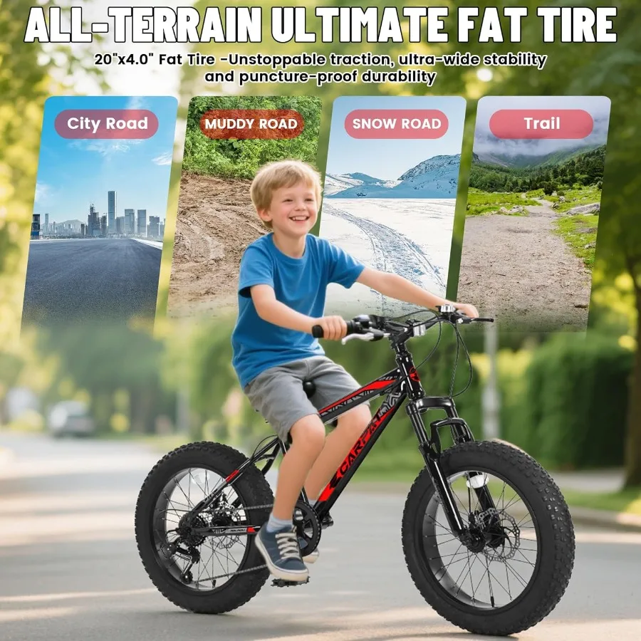 Ecarpat 20 24 26 بوصة دراجات جبلية بإطارات سميكة 7 سرعات مع فرامل قرصية ميكانيكية تعليق أمامي للرجال والنساء لجميع التضاريس #2