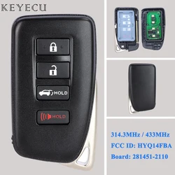 Keyecu dla Lexus LX570 NX200t NX300 NX300h 2015-2021 Inteligentny zdalny pilot samochodowy 314.3MHz FCC ID: HYQ14FBA Board ID: 281451 -2110