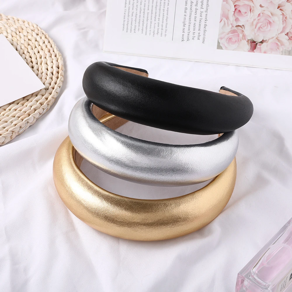 Thickened Cloth Wide Edge Headband Hair Accessories New Leather Sponge Headband Fashion Head Buckle