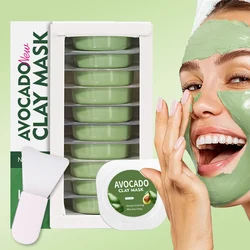 5g/0.17oz*10 Avocado disposable clay mud mask Deep cleansing Gentle non-irritating Brightens skin tone Moisturizing mask