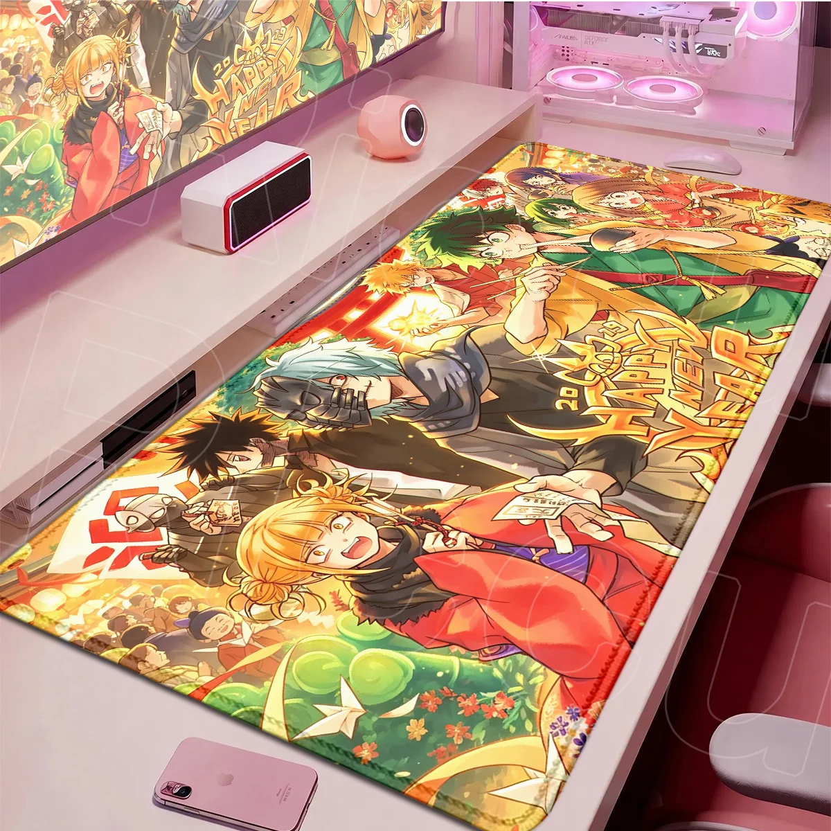 Office Laptop Keyboard Desktop Mats Non-Slip Hot Anime My Hero Academia Mouse Pads PC Gaming Accessories Cool Izuku Midoriya Rug