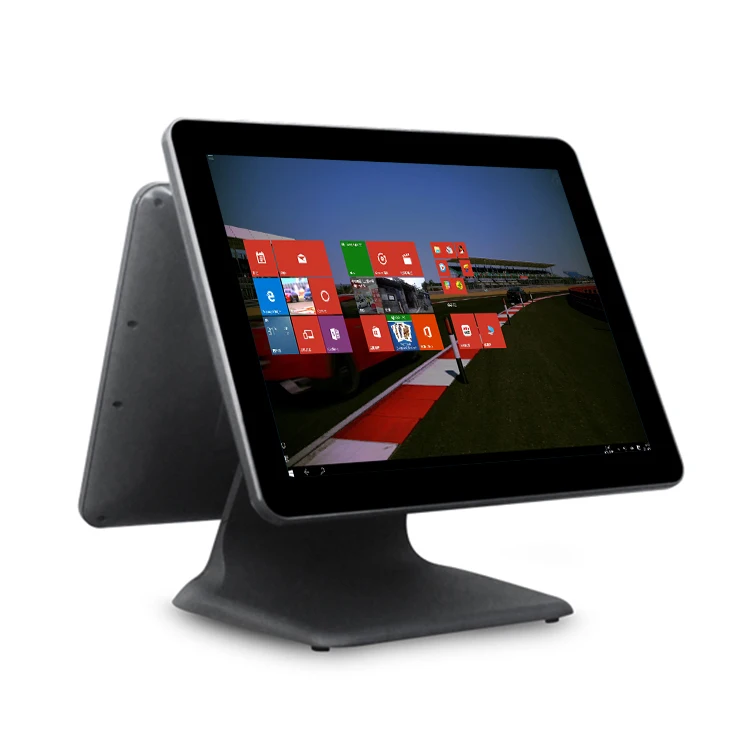 Pos da caixa registradora do quiosque do pagamento de Android de 15 polegadas do sistema dobro da posição do estacionamento do carro da tela tudo em um