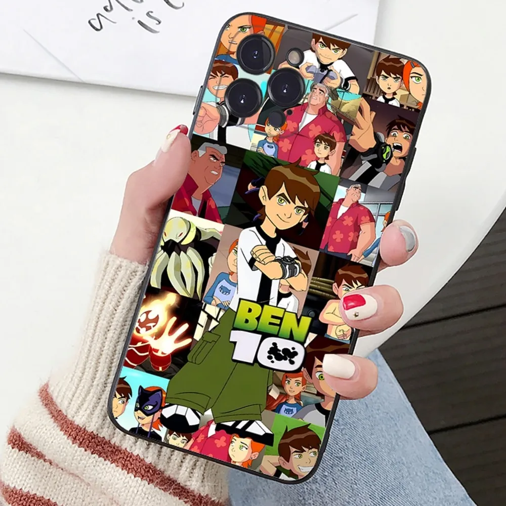 Cartoon B-Ben 10 Phone Case for iPhone 15 8 7 6 6S Plus X SE 2020 XR XS 14 11 12 13 Mini Pro Max Mobile Case