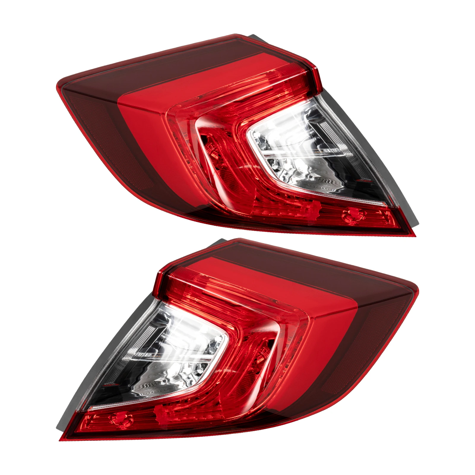 Left/Right Taillights Driver & Passenger Side for HondaCivic2016-2018 Rear Outer Tail Lamp Fits 16-20HondaCivic 4Door Sedan