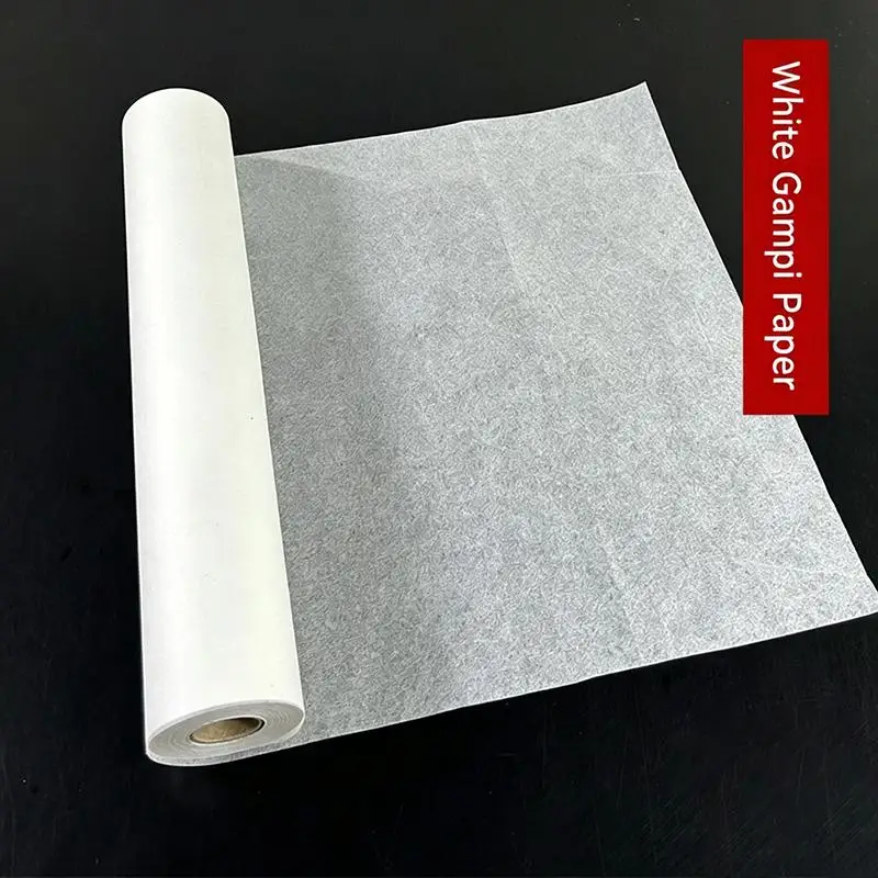 New White Translucent Cicada Wing Paper Extra Thin Ancient Style Mica Ripe Xuan Paper Long Roll Calligraphy Practice