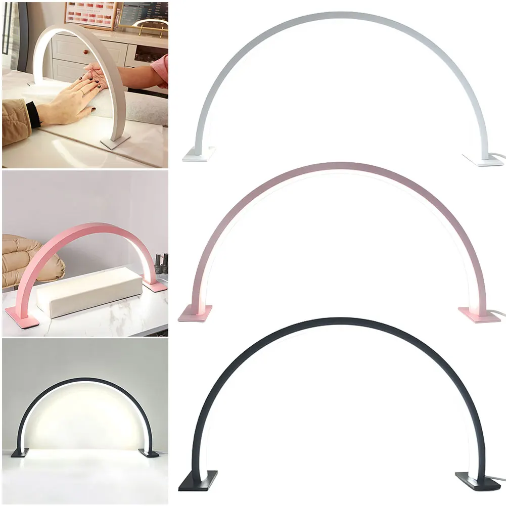 

Half Moon Light for Nail Desk with 3 Color Modes LED Nail Light Fill Light for Manicure Salon