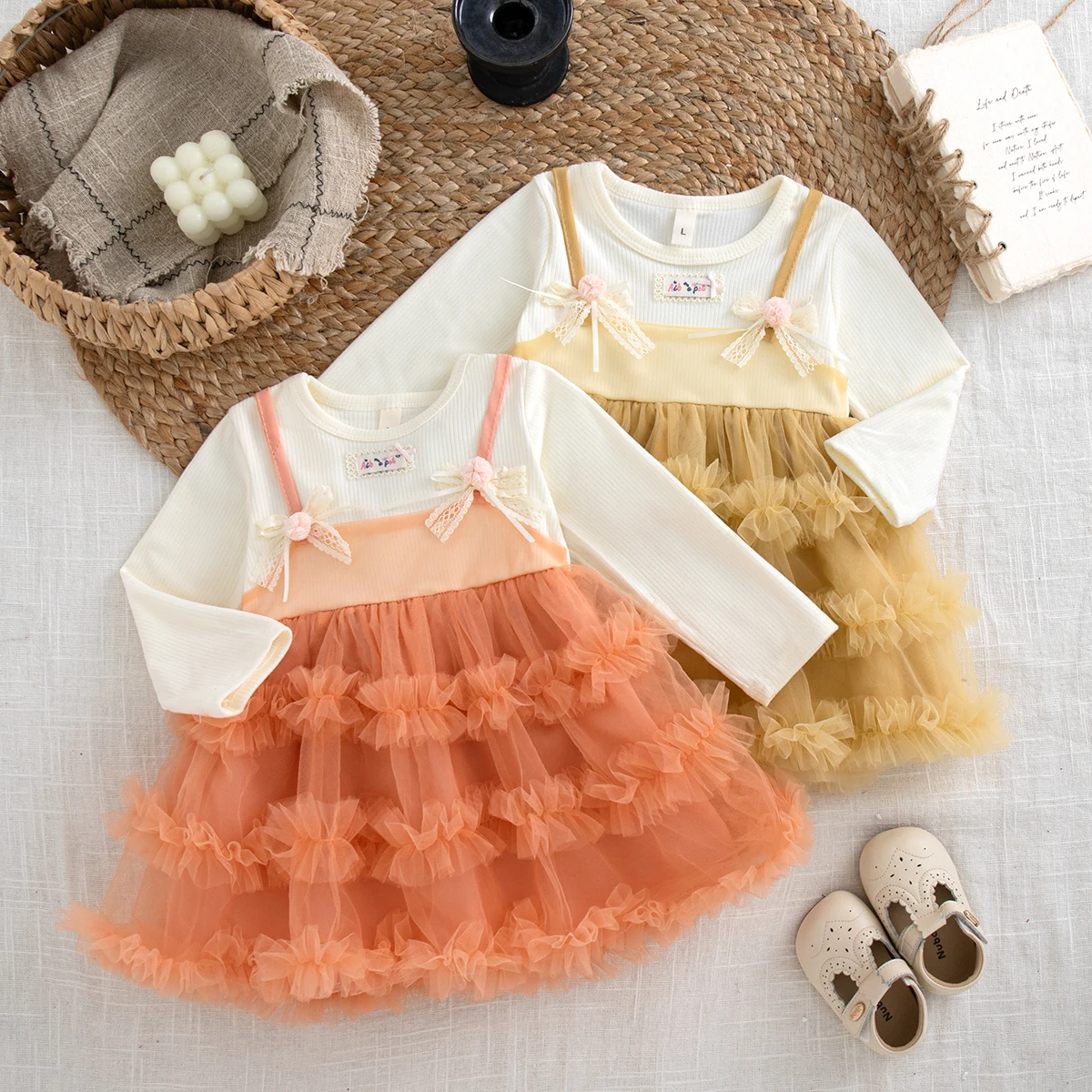 vestido-laranja-para-meninas-vestido-com-laco-e-renda-manga-comprida-babado-tule-primavera-outono-roupa-de-festa-para-meninas-de-0-a-3-anos