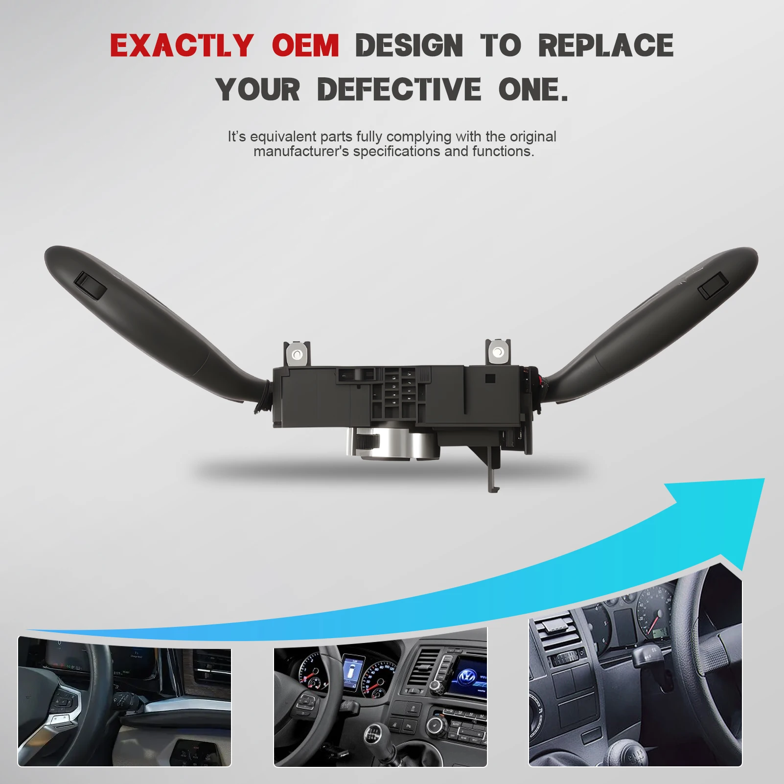 

Steering wheel switch suitable for Cordoba 2002-2009, Polo 2001-2009, Transporter V Bus Replaced 6Q0953513G 6Q0953513BC