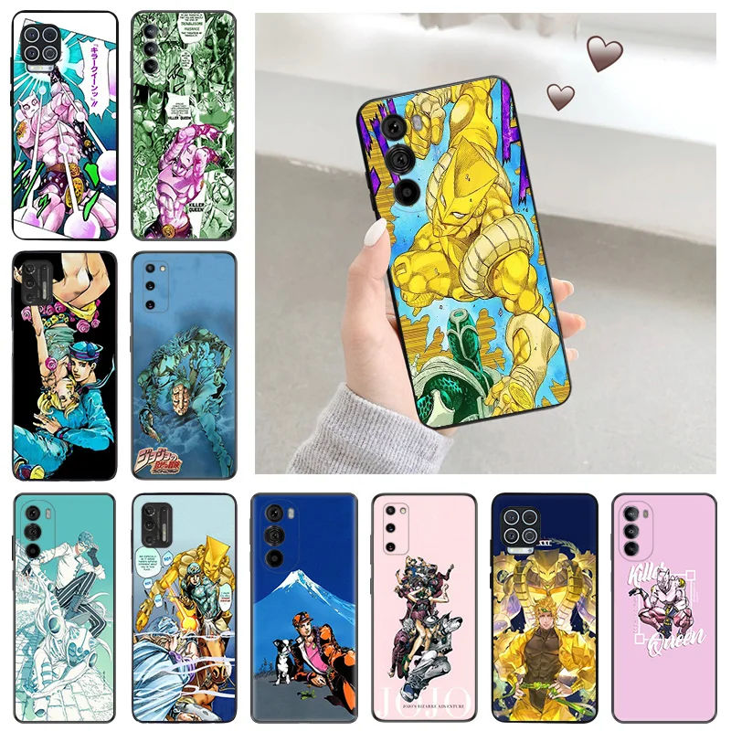 Silicone Soft Phone Case for Motorola G51 G9 Plus G73 G30 G31 G50 G51 G60 G71 5G G22 G32 G52 G72 JoJo Bizarre Encyclopedia Cover